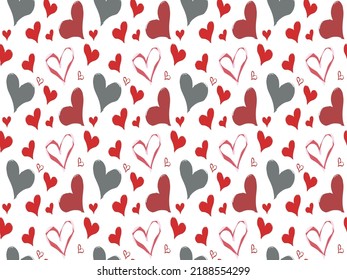 Seamless patterns. Fun shapes. Heart love Vector illustration.