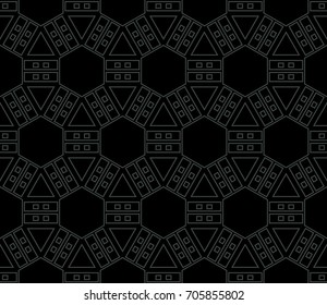 Seamless patterns. Geometric ornaments. Abstract backgrounds. Vector illustration.