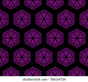 Seamless patterns. Geometric ornaments. Abstract backgrounds. Vector illustration.