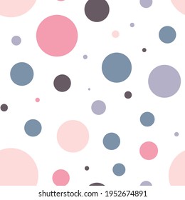 Seamless patterns. Geometric shapes, circles of different sizes. Calm powdery shades. Beige, brown. Vector.