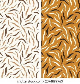 Seamless patterns in geometric style. Chaotic stripes. Vector illustration for textiles and packaging