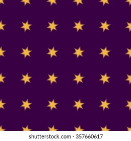 Seamless patterns with gold stars on purple background. Vector illustration