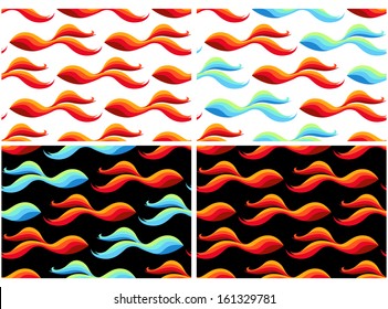 Seamless patterns with golden fish