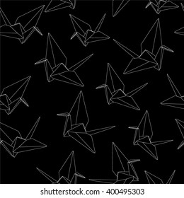 seamless patterns graphic paper cranes, origami