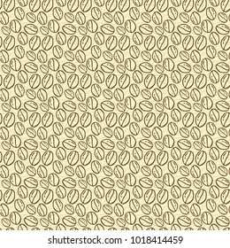 Seamless patterns with hand drawn coffee beans