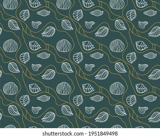 Seamless patterns. Hand drawn various shapes and doodle objects. Abstract contemporary modern trendy vector illustration.