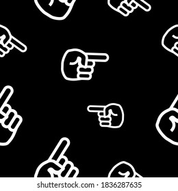 Seamless patterns with hand icon