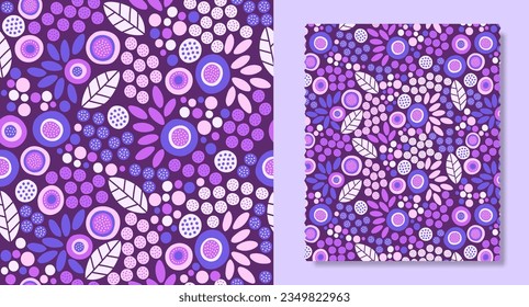 Seamless patterns, hand-drawn in floral style used for fabric, textile, print, background and decorative wallpaper