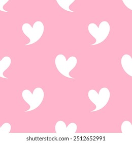Seamless patterns of Hearts cartoon doodle on pink background.
