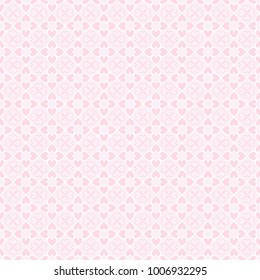 Seamless patterns with hearts isolated on pink background. Valentines day background design. Vector repeating texture.