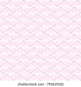Seamless patterns with hearts isolated on pink background. Valentines day background design. Vector repeating texture.