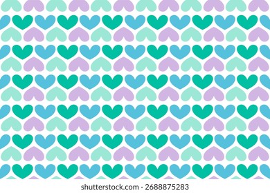  Patrones sin costuras con corazones. Ilustración vectorial