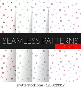 Seamless patterns holiday set. Four in one.