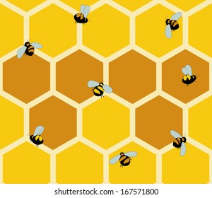 Seamless patterns of honeycomb Vector eps10