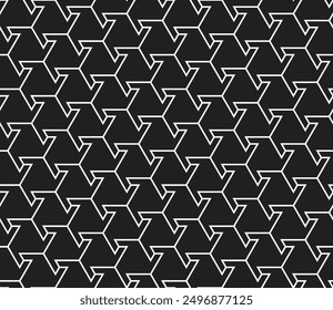 Seamless patterns of Interlocking lines. Geometric Repeating pattern of printable vector.