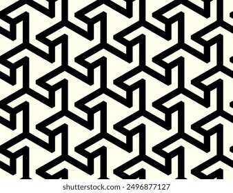 Seamless patterns of Interlocking lines. Geometric Repeating pattern of printable vector.