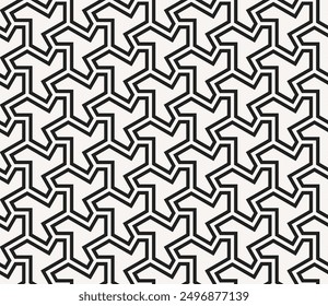 Seamless patterns of Interlocking lines. Geometric Repeating pattern of printable vector.