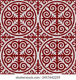 Seamless patterns. Kazakh ornaments. Traditional patterns of Kazakhs. Background, nomad life design. Ancient Turkic ornaments. Customs and traditions of Kazakhstan. Decorative art of nomads