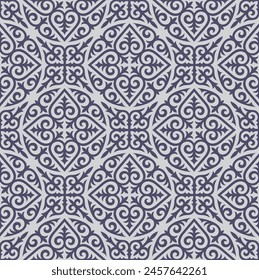 Seamless patterns. Kazakh ornaments. Traditional patterns of Kazakhs. Background, nomad life design. Ancient Turkic ornaments. Customs and traditions of Kazakhstan. Decorative art of nomads