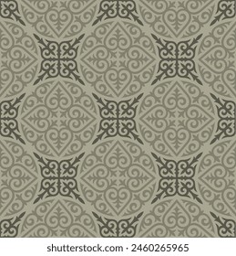 Seamless patterns. Kazakh ornaments. Traditional patterns of Kazakhs. Background, nomad life design. Ancient Turkic ornaments. Customs and traditions of Kazakhstan. Decorative art of nomads