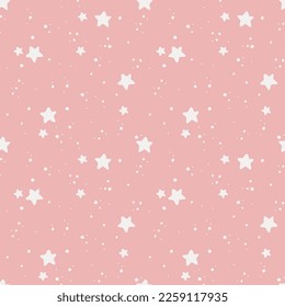 Seamless patterns for kids. Cute pattern with stars and dots for the children's clothing, design wall art, kid's products and room decor. Vector illustration.