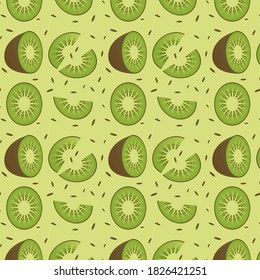 Seamless patterns with kiwi. Wallpaper, print, modern textile design, wrapping paper