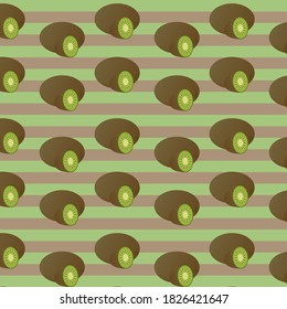 Seamless patterns with kiwi. Wallpaper, print, modern textile design, wrapping paper