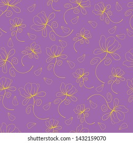 Seamless patterns line art flower