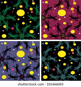 Seamless patterns with lizards