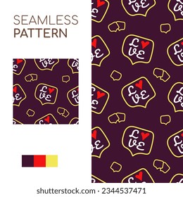 Seamless Patterns of Love Bubble Chat Background. Suitable for fashion, fabric, wallpaper, and all prints. vector illustration