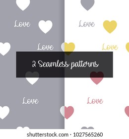Seamless patterns love set