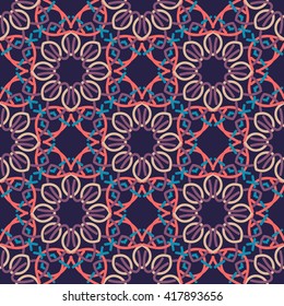 Seamless Patterns with mandala geometric ornaments. Vintage decorative elements. Hand drawn tile background. Islam, Arabic, Indian, ottoman motifs.