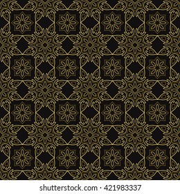 Seamless Patterns with mandala geometric ornaments. Vintage decorative elements. Hand drawn tile background. Islam, Arabic, Indian, ottoman motifs.