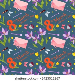 seamless patterns for March 8. seamless patterns and textures for gift paper