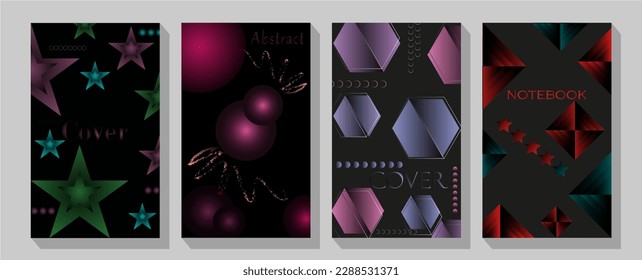  Seamless patterns and masks used, easy to re-size. Vector. Business presentation vector vertical orientation front page mock up set. 