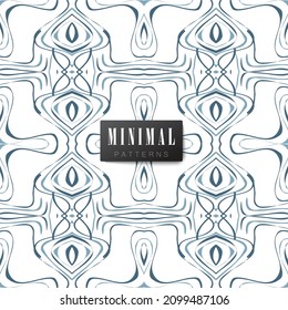 Seamless patterns. Minimalistic style. Blue and white colour. Vector illustation