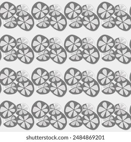 Patrones sin fisuras en estilo monocromo. Diseño minimalista. Dibujado con círculos y rebanadas