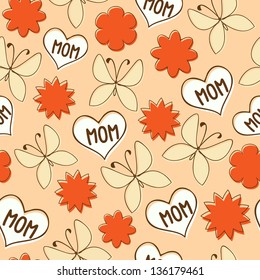Seamless Patterns for Mothers Day celebration.