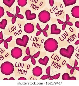 Seamless Patterns for Mothers Day celebration.