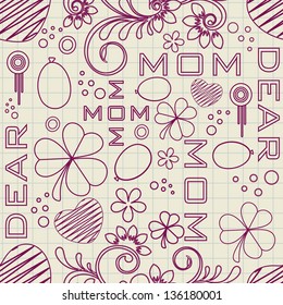 Seamless Patterns for Mothers Day celebration.