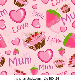 Seamless Patterns for Mothers Day celebration.