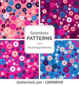 Seamless patterns with multicolored donuts. Seamless pattern. EPS10