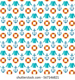 Seamless patterns nautical elements vector