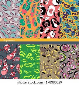 Seamless patterns for nice summer backgrounds in cartoon style.Sale of cute patterns. Pattern can be used for wallpaper pattern fills surface textures.