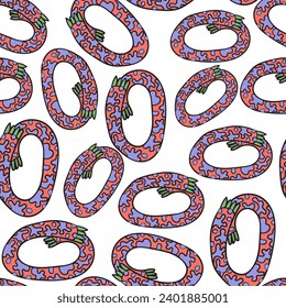 patrones sin fisuras con número estilizado como una bufanda en forma de doodle en vector. Plantilla para fondo, textil, papel pintado, tela, envoltura