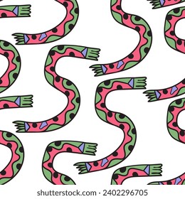 patrones sin fisuras con número estilizado como una bufanda en forma de doodle en vector. Plantilla para fondo, textil, papel pintado, tela, envoltura