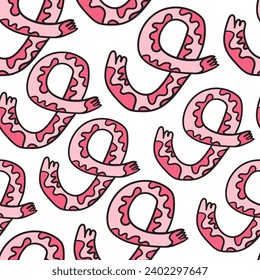 seamless patterns with number stylized as a scarf in doodle style in vector. Template for background, textile, wallpaper, fabric, wrapping