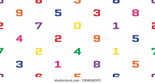 Seamless patterns of numbers in various colors. Numbers. Colorful. Seamless pattern.