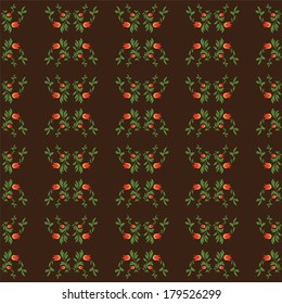 seamless patterns on brown background.