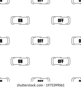 Seamless patterns. On and off buttons isolated on white background.